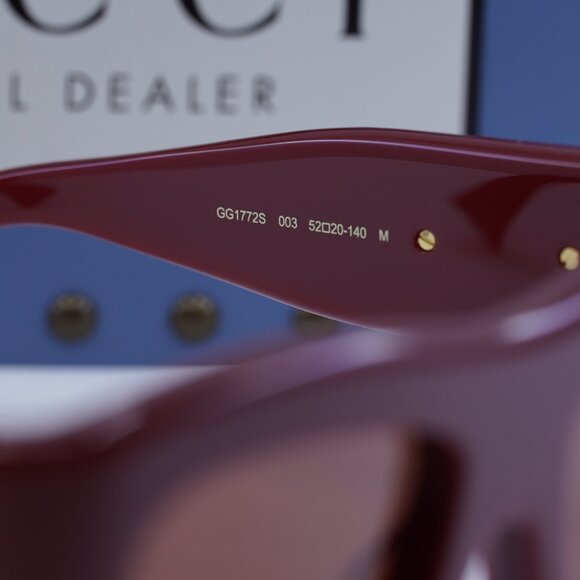 Gucci GG1772S 003 Square Sunglasses - Burgundy/Brown main image 10
